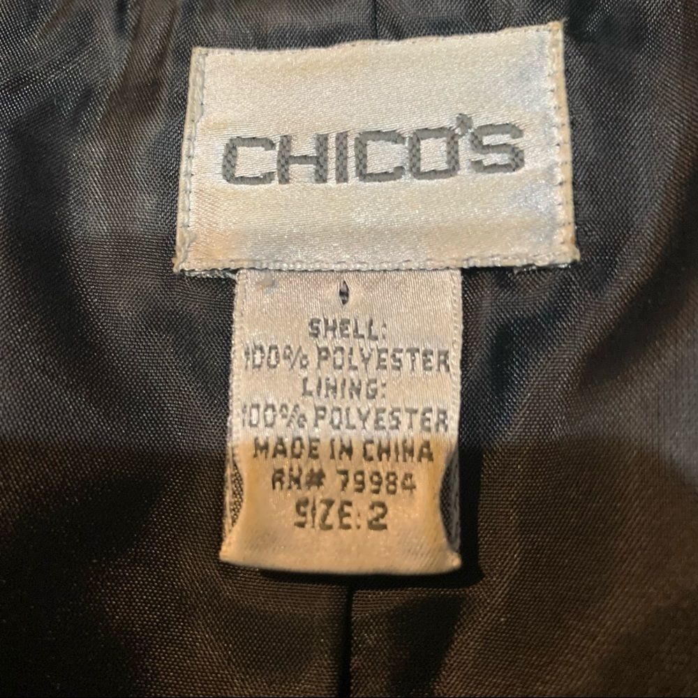 Chico’s Black & Gold Longsleeve Blazer with metallic threads Chicos size 2 - Picture 5 of 6